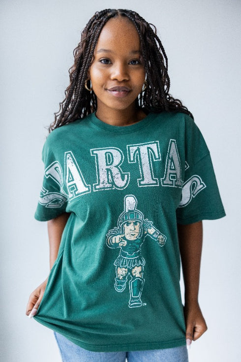 Michigan State Southern Split Oversized Band Tee